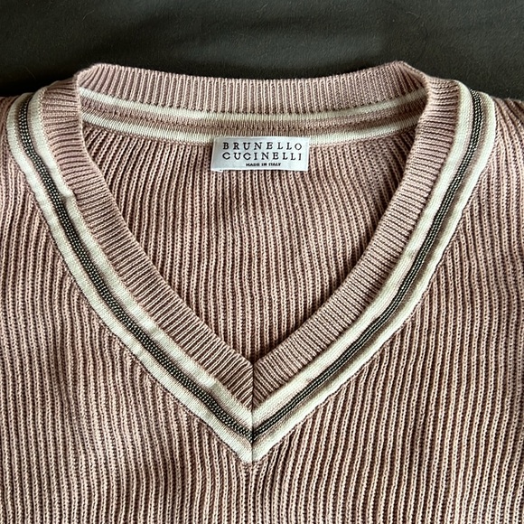 Adorable Brunello Cucinelli Knit Sweater with Sparkling Trim. Girls size 10 - Picture 2 of 6